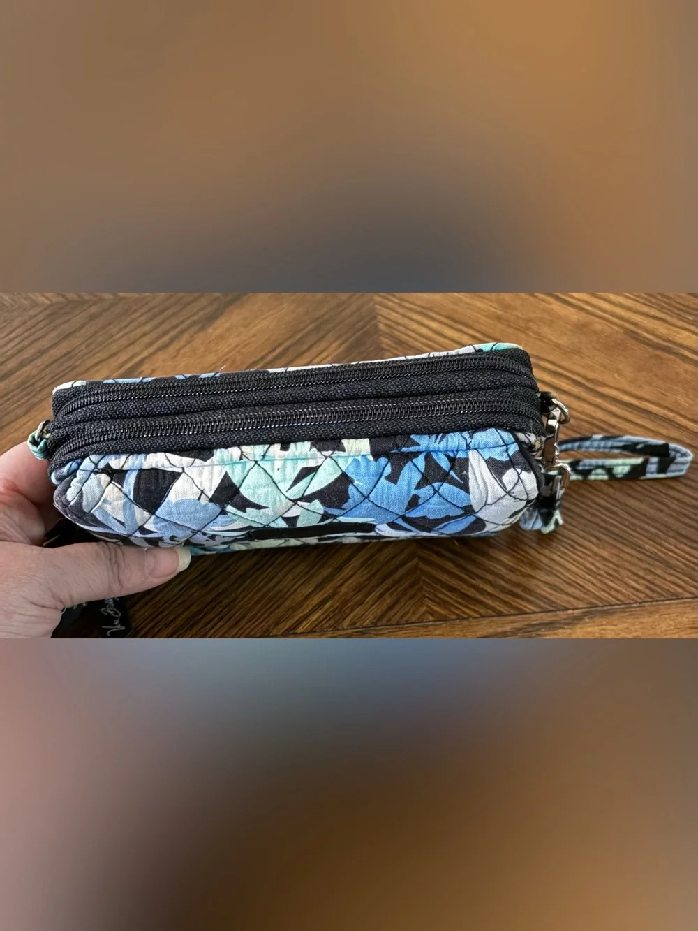 Vera Bradley Double Zip Wristlet in CamoFloral Pattern - No Call Outs